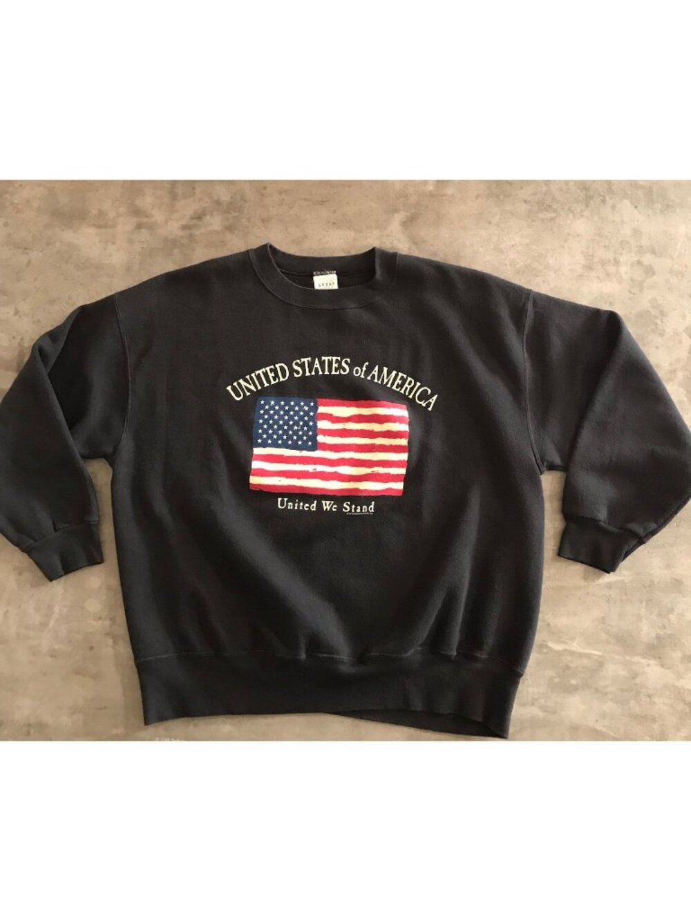 Vintage 90s St John Bay Sweatshirt X-Large Crewneck American Flag USA Grunge 4th